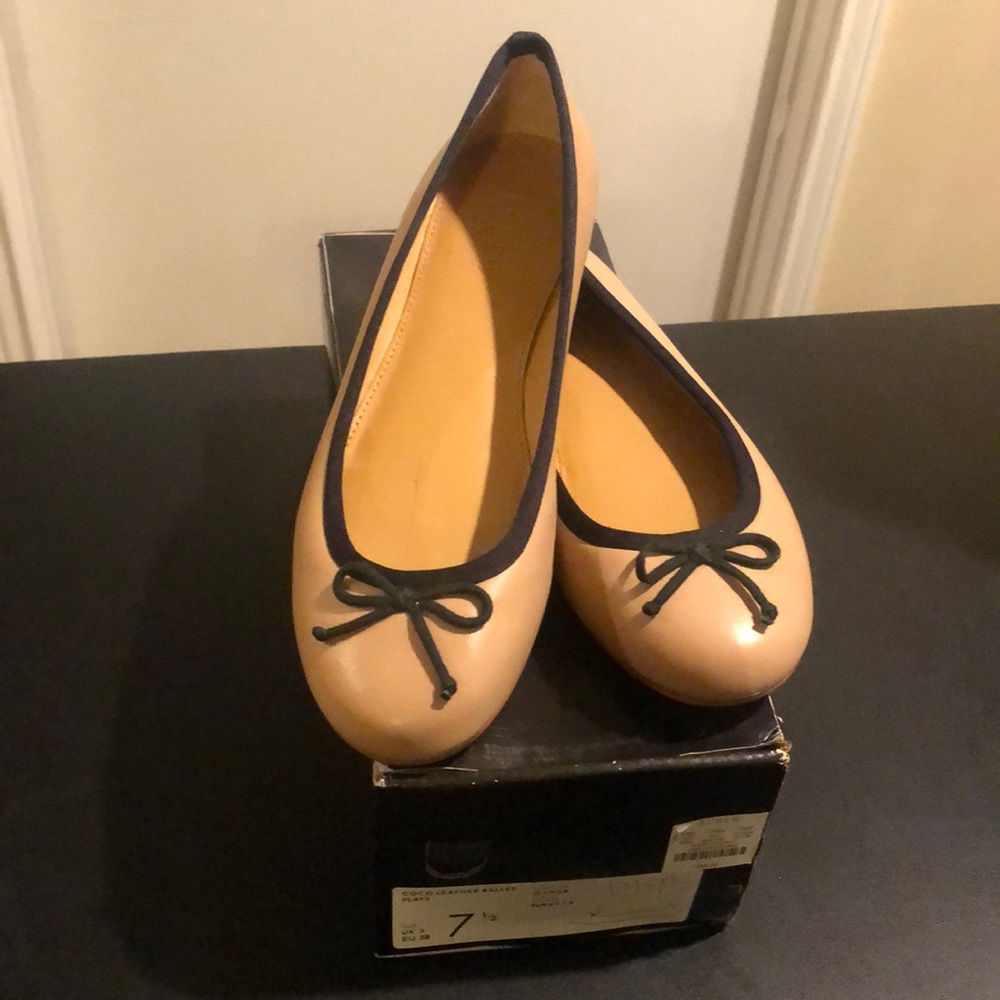 J.Crew Factory Coco Leather Ballet Flats.